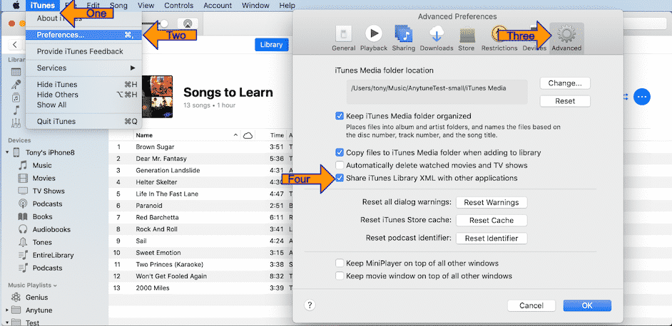 Enable iTunes Library Sharing